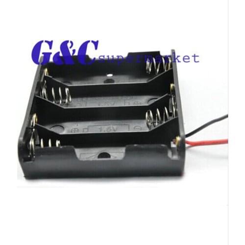 10Pcs Plaic Battery orage Case Box Holder 4 X AA 4xAA 2A 6.0V wire leads diy electronics