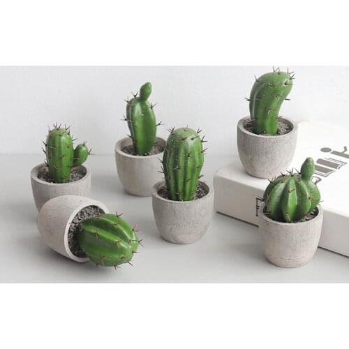 Artificial Simulation Cactus Potted Plant Cute Fake Cactus Garden Decoration Farmhouse Home Office Desktop Decoration Landscape