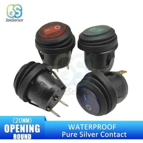 KCD1 Waterproof Rocker Switch ON-OFF 2 Position 3 Pin 2 Pin Electrical equipment With Light Power Switch 6A 250VAC/ 10A 125VAC