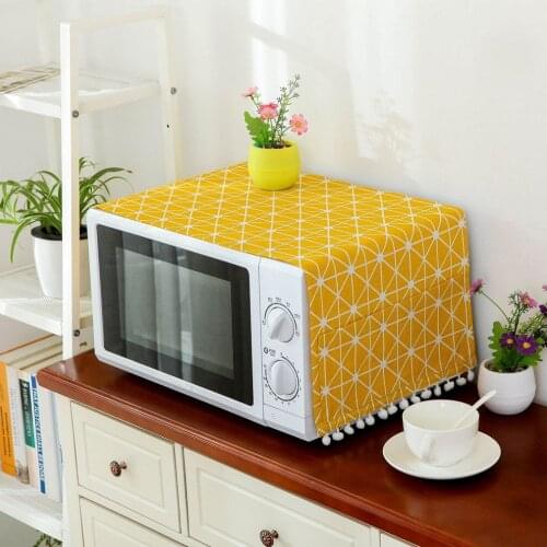 2017 Modern Style Linen Cover Microwave Dust Proof Cover Microwave Oven Hood Home Decor Microwave Towel With Pouch Home Supply