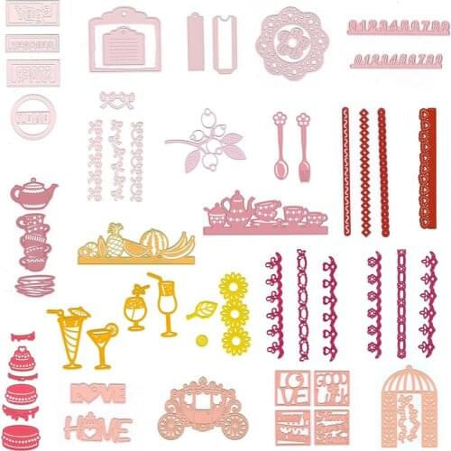 Mmao Crafts Metal Steel Cutting Dies Lace edge cup letter frame Stencil For DIY Scrapbooking Paper/photo Cards Embossing Dies
