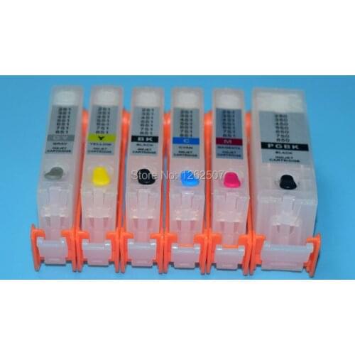 PGI750 CLI751 Refillable ink cartridge with arc chip for canon pgi-750 cli-751 PIXMA MG6370 MG7170 iP8770