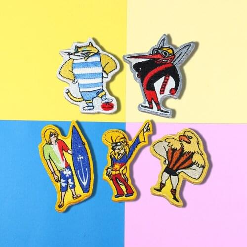 Cartoon Animal Eagle CharactersEmbroidered Patches for Clothes Iron on Badges 3D Diy Parches Childrens Clothing Decorations