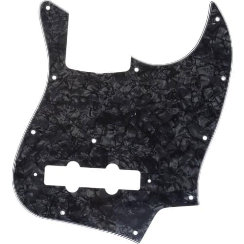 Musiclily Pro 11-Hole J Bass Pickguard for JPN Fender Japan 4-String Jazz Bass, 4Ply Black Pearl