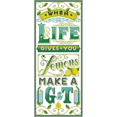 Lemon alphabet illustration patterns Counted Cross Stitch 11CT 14CT 18CT DIY Chinese Cross Stitch Kit Embroidery Needlework Sets