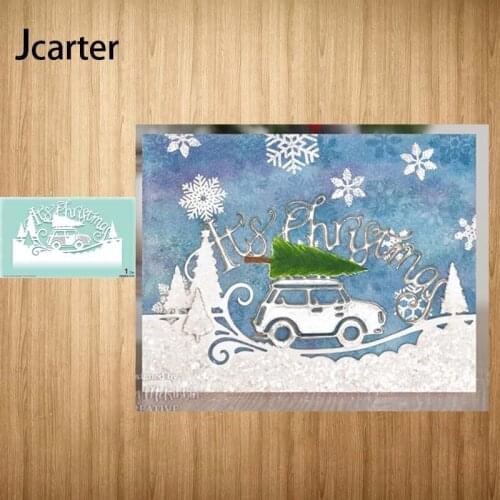 2021 New It‘s Christmas Tree Car Metal Cutting Dies Craft Handmade Knife Mould Blade Punch Stencils Dies Cut Scrapbooking Model