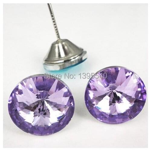 New 30mm Purple Crystal Glass Nails Sofa Industry Decoration Fileds Soft Crystal Nail Tacks KTV Wall Decorative Buckle Nails