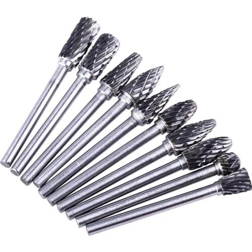 New Double Thread Tungsten Steel Drill Bit Rotary Burr Grinding Bit 3mm Handle Electric Grinder Accessories Grinding Head