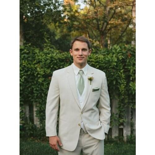 ANNIEBRITNEY Ivory 2 Piece Slim Fit Formal Men Suit Custom Groom Wedding Tuxedo High End 2 Piece Prom Wedding Men Suit Set