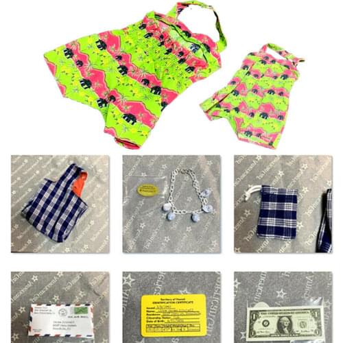 Island Swimsuit & Bag Shell Necklace for American 18" Girl Doll Naneas Outfit Accessories Clothes Toy