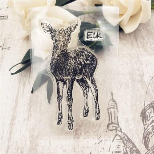 Hot 6*9cm Cute moose Transparent Clear Stamps / Silicone Seals Roller Stamp for DIY scrapbooking photo album/Card Making