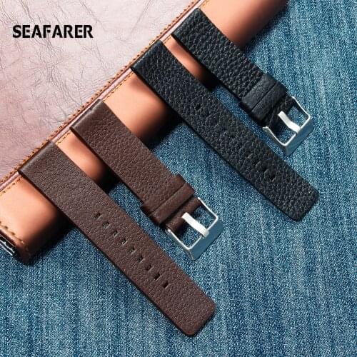 Genuine Leather strap watchband 22 24 26 27 28 30mm watch bracelet For diesel watches DZ4386 1657 1399 1206 4323 black band