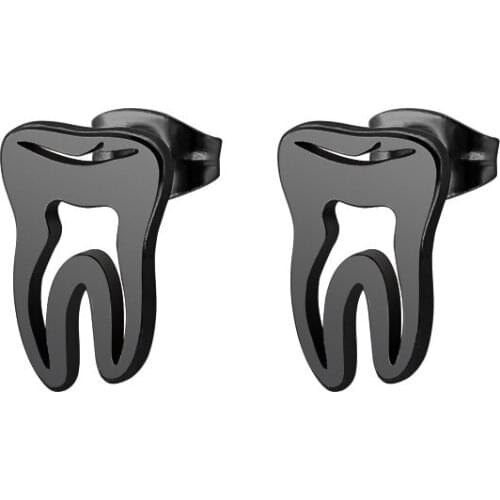 Trendy Teeth Medical Stainless steel Earrings For Women Hip Hop Men Tooth Stud Ear Jewelry Party Gifts