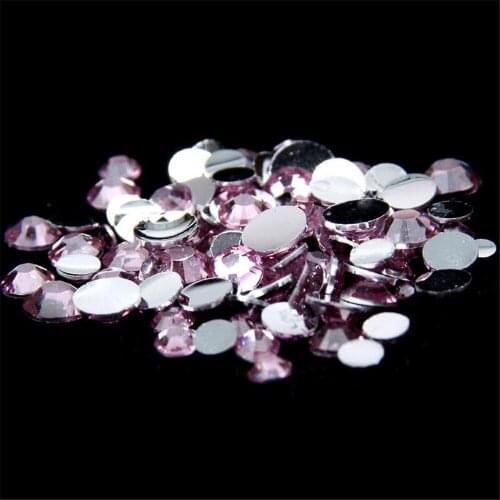 2MM 3MM 4MM 5MM 6MM DIY Bling Lt Pink Color Resin Rhinestones Loose Hand Craft Flatback Resin Stone Garment&Nail Arts Decoration