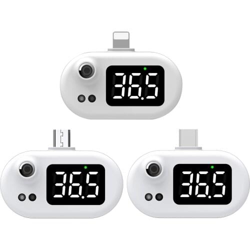 Portable Mobile Phone USB Smart Thermometer Non-contact Infrared Thermometer Portable Electronic Thermometer LCD Display