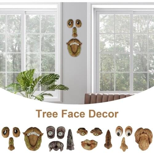 Tree Face Decor High-quality Realistic Outdoor Resin Ornament Outdoor Garden Decoration Props Of Bark Face Tree