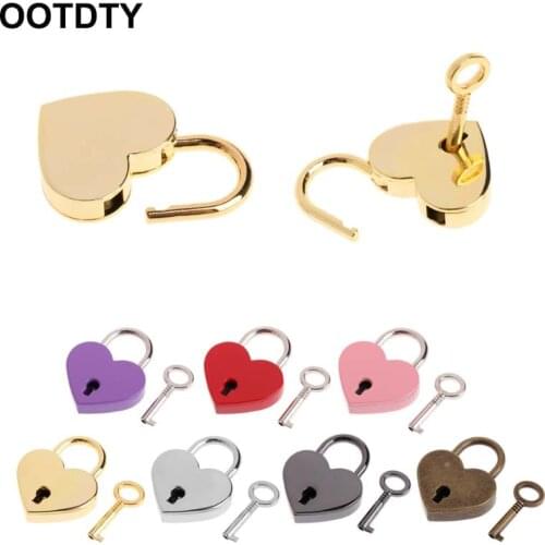 Heart Shape Vintage Old Antique Style Mini Archaize Padlocks Key Lock With key Kids Drawer Cabinet Lock Protection