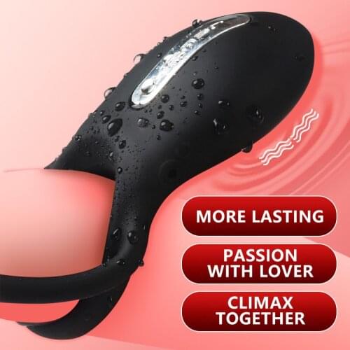 JEUSN Cock Ring Male Vibrate Penis CockRing Vibrator Clitoris Stimulate Delay Ejaculation Sex Toy for Couple Men Adult Product
