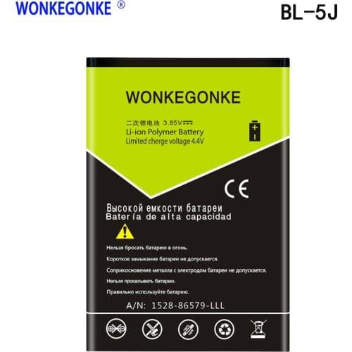 WONKEGONKE 1800mAh BL-5J Battery for Nokia 5230 5233 5800 3020 Lumia 520 525 530 5900 Xpress Music C3 N900 X6