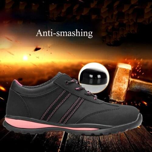Safety Shoes Cap Steel Toe Safety Shoe Boots For Summer Woman Work Shoes Breathable Waterproof Footwear Wear-resistant DXZ032