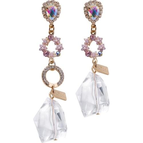 2021 Hot Sale Fine jewelry Temperament Wild 925 silver needle Earrings female Crystal from Austrian Fit Women For Party