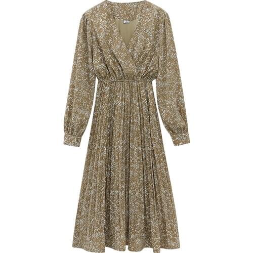 Sexy A-Line Korean Fashion Clothes Toppies 2021 Women Dresses Party Dresses Long Sleeves nd V-Neck