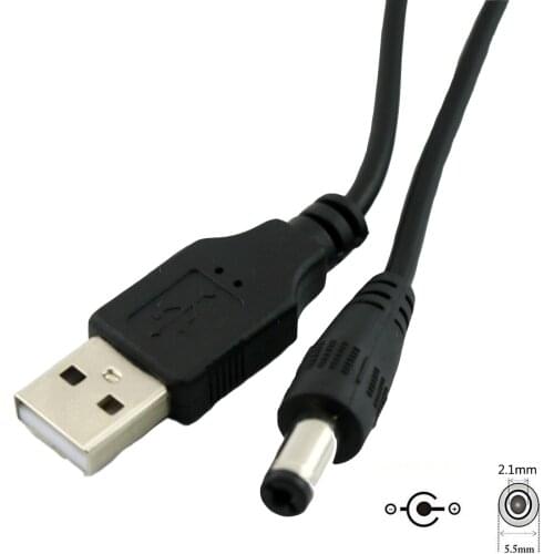 1 UDS USB plug to 5.5mm/2.1mm 5.5 - 2.1 DC barrel connector power cord AC plug conversion connector charger interface converter