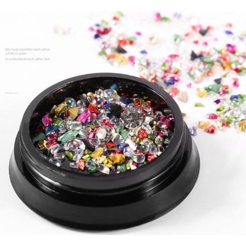 1 box Crystal AB Rhinestones Stone Nail Art Parts Accessories Deco Charm Colorful Flat-bottomed Glass Beads for a Manicure T1682