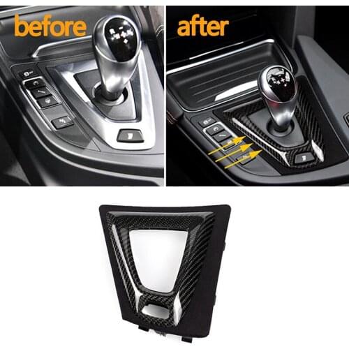1pc Carbon Fiber Car Gear Shift Panel Base Cover Trim for BMW M3 F80 M4 F82 Auto Handbrake Grips Interior Decorative Accessories