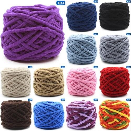 100G 1 Ply Soft Milk Cotton Polyester Blended Yarn Chunky Chenille Hand Knitting Crochet Baby Yarn Knit Hat Scarf Slippers