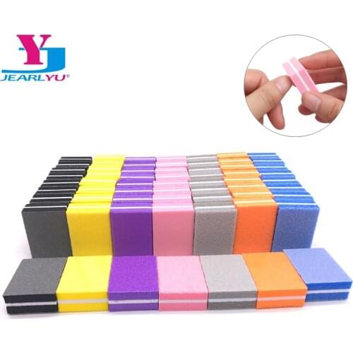 100pcs Double Side Mini Nail Buffer Block Sponge Nail File 100/180 Woman Manicure For Nail Polish UV Gel Lime a Ongle Wholesale