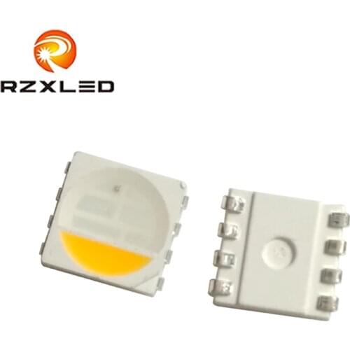 1000PCS/Lot PLCC8 20MA 5050RGBW Multicolor Red Blue Green Warm White LED Lamp