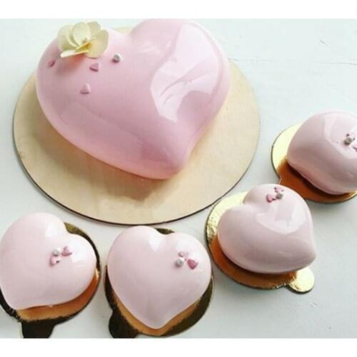 3D Heart Shape Love Chocolate Moulds Candy Molds Lover Wedding Baking Silicon Cake Mold Bakeware Dessert Mousse Moulds Forms