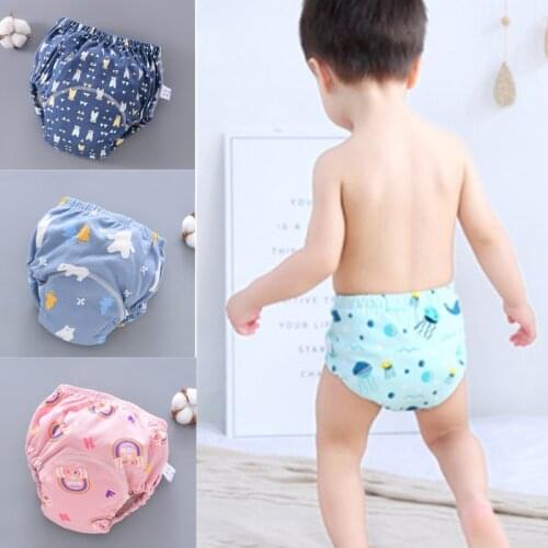 6 Layer Waterproof Reusable Cotton Baby Training Pants Infant Shorts Underwear Cloth Baby Diaper Nappies Panties Nappy Changing