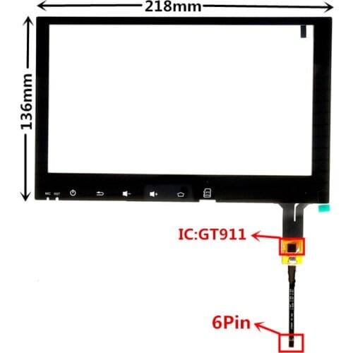 9 inch GT911 Capacitive Touch Digitizer for Car DVD GPS navigation multimedia Touch screen panel Glass