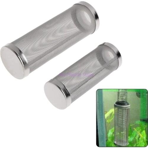 Stainless Steel Aquarium Filter Entry Net Shrimp Cylinder Fish Tank Inflow Inlet Protect Aquarium Tool Accessories S/L c42