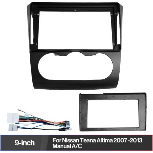 Car Stereo Frame Universal 2 Din Car Radio Frame For Nissan Altima 2007-2013 Manual A/C Multimedia Player Panel A-AC-NSAM04X-ST