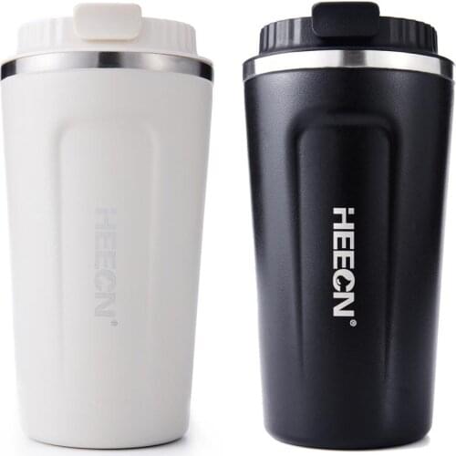 Free shiping 500ml Insulated Coffee Cup, Double Walled Travel Mug VacuumLeakproof Lid Eco-Friendly Reusable Cup for coffee ,tea
