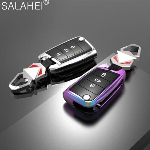 Zinc Alloy+Silica Gel Car Key Case Cover Shell For Volkswagen VW Golf 7 mk7 Seat Ibiza Leon FR 2 Altea Aztec For Skoda Octavia
