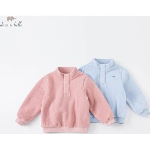 DB5974-K dave bella winter baby unisex 5Y-13Y casual solid sweatshirts children tops kids boys girls fashion tees