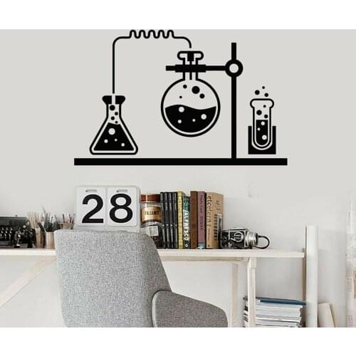 Experiment Equipment Wall Decal Chemical Lab Science Chemistry School Classroom Interior Decor Vinyl Wall Sticker Mural S1292