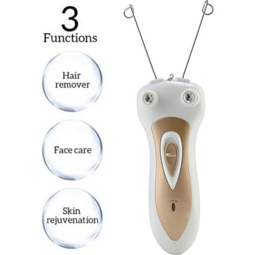 Electric Hair Remover Plucking Device Ladies Beauty Epilator Trimmer Facial Cotton Threading Hair Shaver SANA889