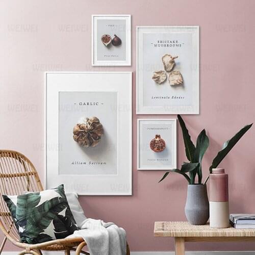 Farmhouse Kitchen Gallery Home Decor Wall Art Garlic Fig Pomegranate Canvas Painting Fruit Vegetable Poster Wall Pictures