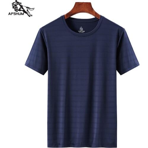 T-shirt men L-6XL7XL 8XL mens t-shirt Summer new men tshirts Solid color stretch Ice silk T-shirt mens casual Quick dry t shirts