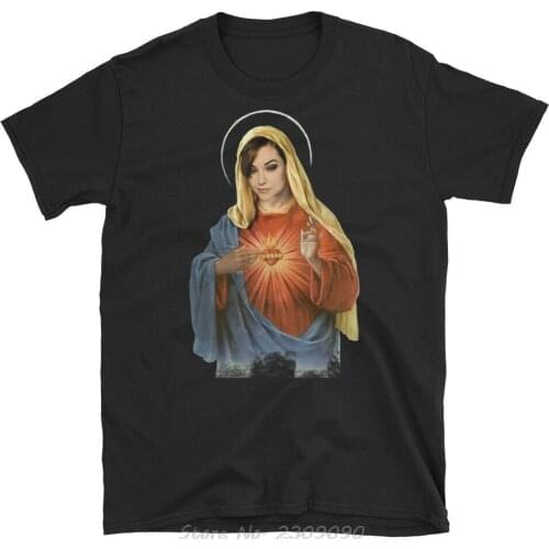 Sasha Grey Holy Mother Mary Ironic T Shirt Men Short-Sleeve Cotton Unisex T-Shirt Fashion Tshirt Funny Tees Harajuku