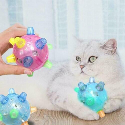 Pet Dog Toy LED Ball Jumping Activation Light Up Music Flashing Bouncing Vibrating Ball Dog Electric Dancing Ball Pet Toys