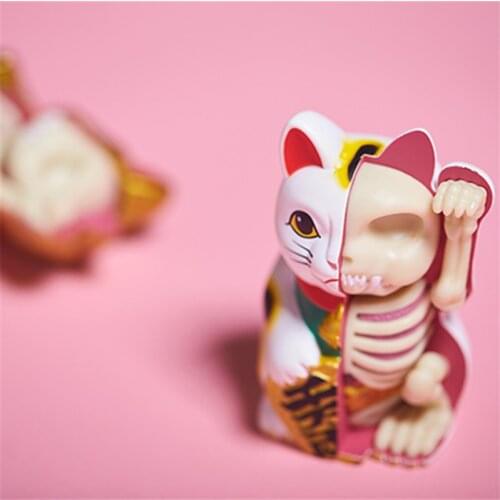 4D White money cat Intelligence Lucky cat Assembling toy Perspective Anatomy Model DIY Popular Science Appliances