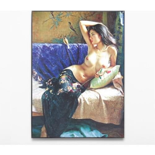 Beautiful Chinese Women Nude Oil Painting Canvas Printings Wall Art Paintings HD Print Picture on Canvas Home Decor