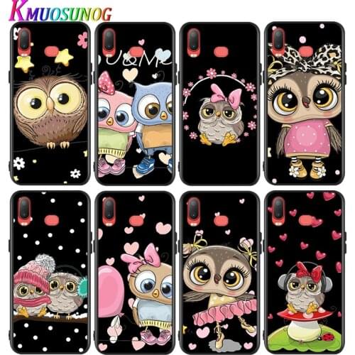 Lovely Animal Owl for Samsung Galaxy A9 A8 Star A750 A7 A6 A5 A3 Plus 2018 2017 2016 Black Phone Case Soft Cover