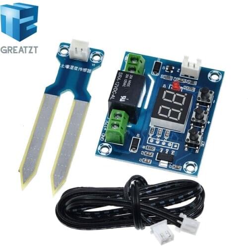 XH-M214 Humidity Controller Soil Sensor Module 20-99%RH Automatic Control Irrigation Computer System Red Digital Display Module